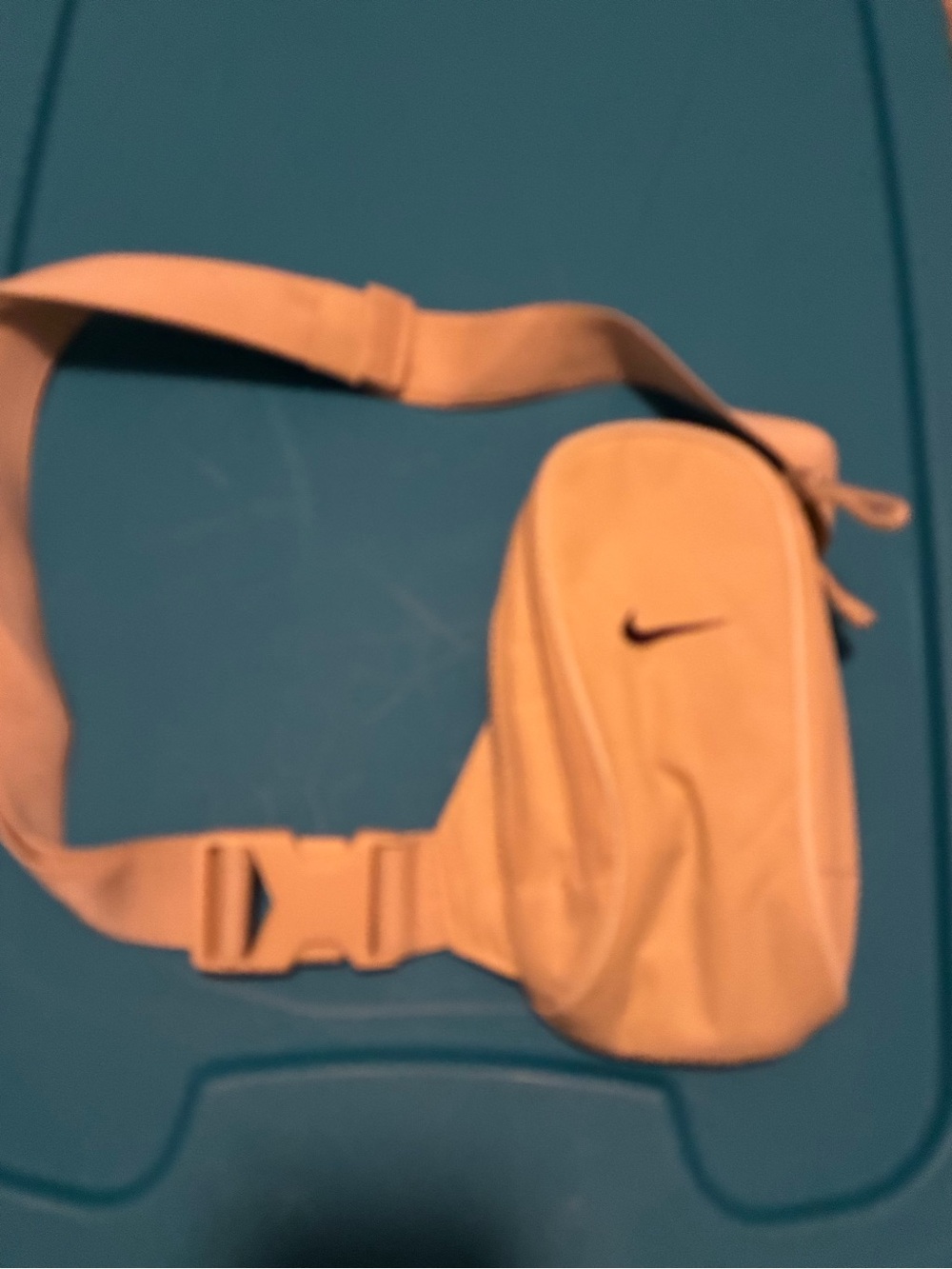 Nike Tan/Beige Waist Bag with Black Swoosh